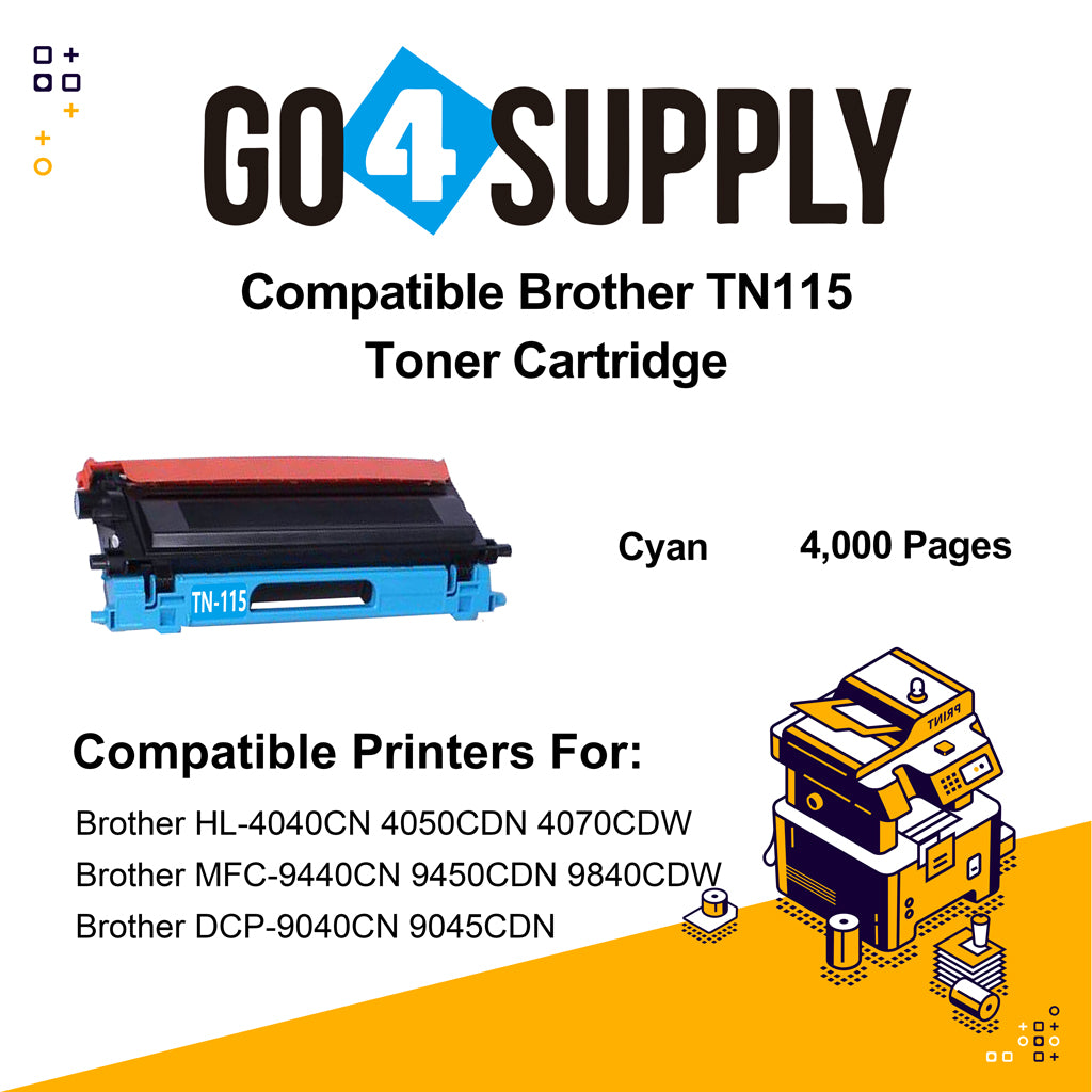 Compatible Cyan Brother TN115 TN-115 Toner Cartridge Used for Brother HL-4040CN 4050CDN 4070CDW MFC-9440CN 9450CDN 9840CDW DCP-9040CN 9045CDN