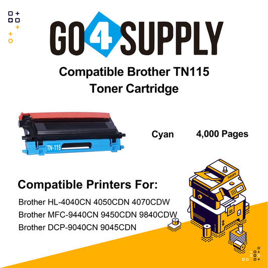 Compatible Cyan Brother TN115 TN-115 Toner Cartridge Used for Brother HL-4040CN 4050CDN 4070CDW MFC-9440CN 9450CDN 9840CDW DCP-9040CN 9045CDN