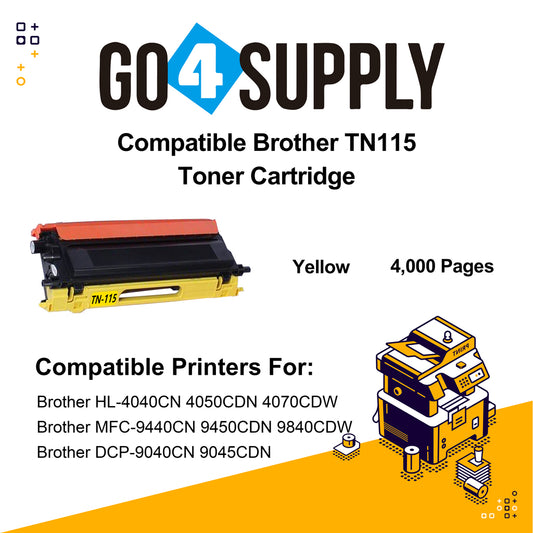 Compatible Yellow Brother TN115 TN-115 Toner Cartridge Used for Brother HL-4040CN 4050CDN 4070CDW MFC-9440CN 9450CDN 9840CDW DCP-9040CN 9045CDN