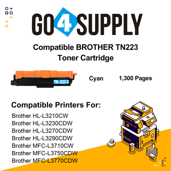 Compatible Cyan Brother TN225 TN-225 Toner Unit Used for Brother HL-3140CW/ HL-3142CW/ HL-3150CDW/ HL-3152CDW/ HL-3170CDW/ HL-3172CDW/ MFC-9130CW/ MFC-9140CDN/ MFC-9330CDW/ MFC-9340CDW; DCP-9020CDW Printer