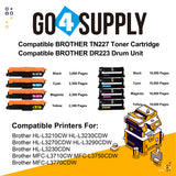 Compatible Kits Combo Brother 227 TN227 TN-227 Toner Unit with DR223 DR-223 Drum Unit Used for Brother HL-L3210CW/L3230CDW/L3710CDW/L3270CDW/L3290CDW; DCP-L3510CDW/L3550CDW/L3551CDW; MFC-L3710CW/3730CDW/L3750CDW/L3770CDW/L3745CDW Printer