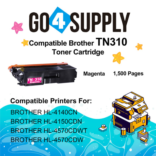 Compatible Brother Magenta TN-310 TN310 Toner Cartridge Used for Brother HL-4140CN HL-4150CDN HL-4570CDWT HL-4570CDW Printers