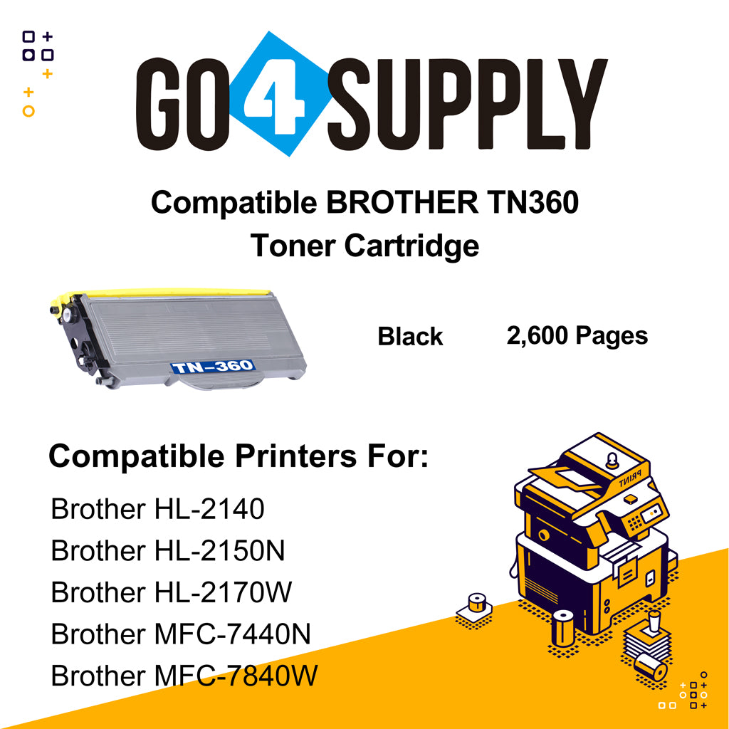 Compatible Brother TN360 TN-360 Toner Unit Used for Brother HL-2140/ 2150N/ 2170W; MFC-7440N/ 7840W Printer