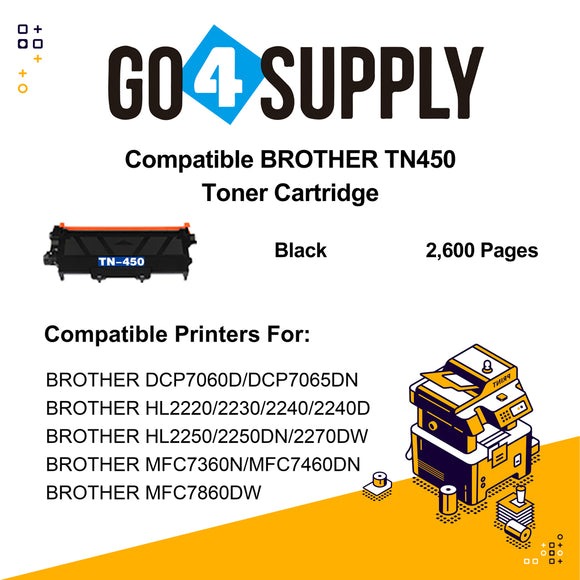 Compatible Brother TN450 TN-450 Toner Unit Used for Brother DCP7060D DCP7065DN; HL2220/ 2230/ 2240/ 2240D/ 2250/ 2250DN/ 2270DW MFC7360N; MFC7460DN MFC7860DW Printer