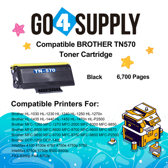 Compatible Black TN-570 TN570 Toner Cartridge Used for Brother MFC8220/8420/8440/8500/8640/8820D/8820DN/8840D/8840DN/9700/9800; HL5030/5040/5050/5070N/5140/5150D/5170DN/1650/1670N/1850 Printer
