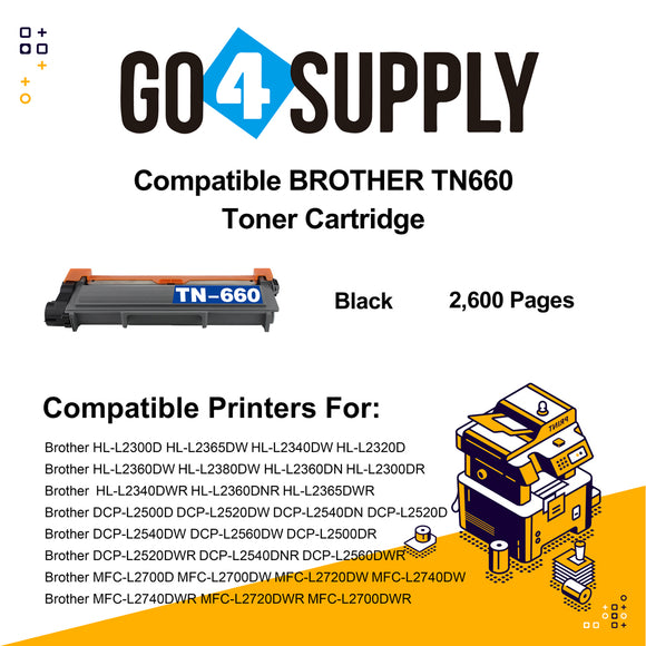 Compatible Brother TN660 TN-660 Toner Unit Used for Brother HL-L2300D/L2365DW/L2340DW/L2320D/L2360DW/L2380DW/L2360DN/L2300DR/L2340DWR/L2360DNR/L2365DWR Printer