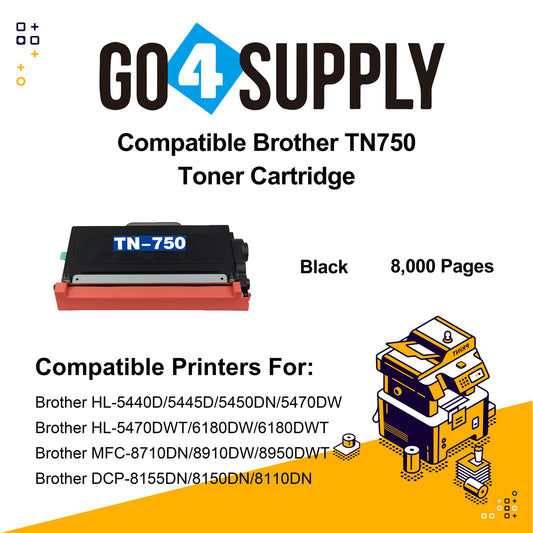 Compatible  Brother TN750 TN-750 Toner Unit Used for HL5440D/5445D/5450DN/5470DW/5470DWT/6180DW/6180DWT/MFC8710DN/MFC8910DW/MFC8950DWTD/CP8155DN/DCP8150DN/DCP8110DN Printer