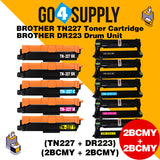 Compatible Kits Combo Brother 227 TN227 TN-227 Toner Unit with DR223 DR-223 Drum Unit Used for Brother HL-L3210CW/L3230CDW/L3710CDW/L3270CDW/L3290CDW; DCP-L3510CDW/L3550CDW/L3551CDW; MFC-L3710CW/3730CDW/L3750CDW/L3770CDW/L3745CDW Printer