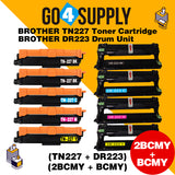 Compatible Kits Combo Brother 227 TN227 TN-227 Toner Unit with DR223 DR-223 Drum Unit Used for Brother HL-L3210CW/L3230CDW/L3710CDW/L3270CDW/L3290CDW; DCP-L3510CDW/L3550CDW/L3551CDW; MFC-L3710CW/3730CDW/L3750CDW/L3770CDW/L3745CDW Printer