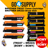Compatible Kits Combo Brother 227 TN227 TN-227 Toner Unit with DR223 DR-223 Drum Unit Used for Brother HL-L3210CW/L3230CDW/L3710CDW/L3270CDW/L3290CDW; DCP-L3510CDW/L3550CDW/L3551CDW; MFC-L3710CW/3730CDW/L3750CDW/L3770CDW/L3745CDW Printer